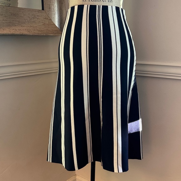 Massimo Dutti Dresses & Skirts - Massimo Dutti Navy Blue and Cream Strip A-Line Skirt